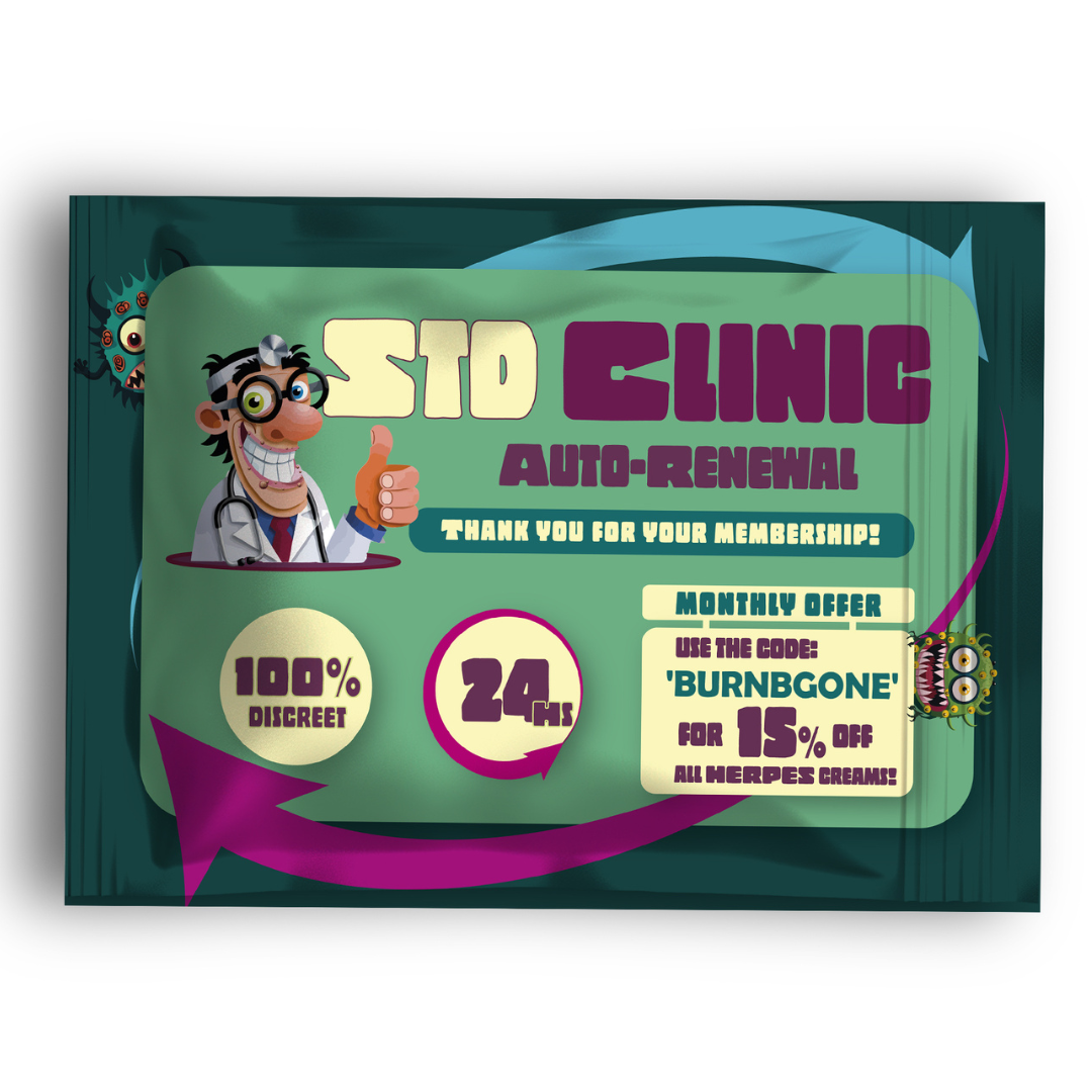 STD Clinic Membership Prank Mailer